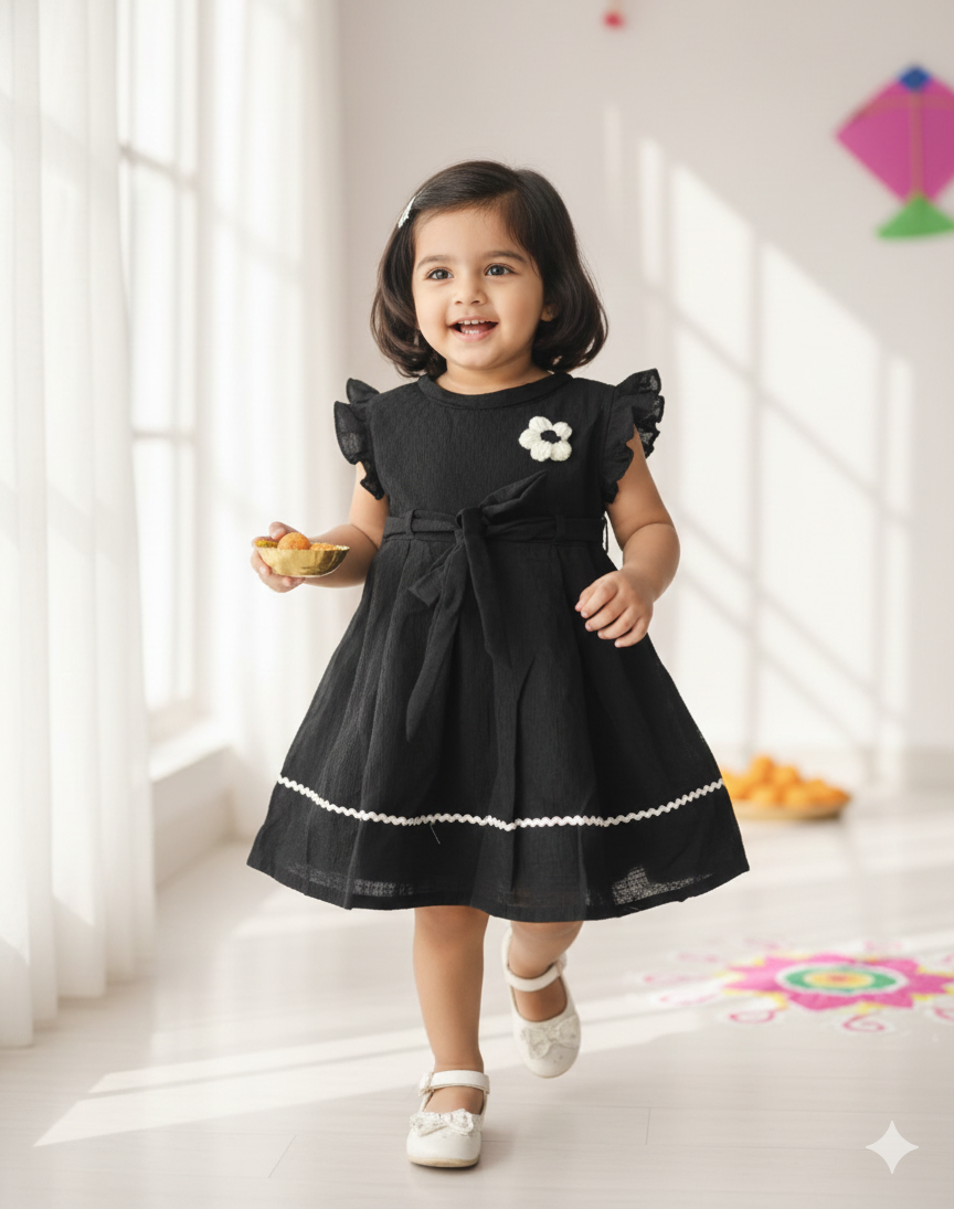 Black Colour Girls Frock for Sankranti
