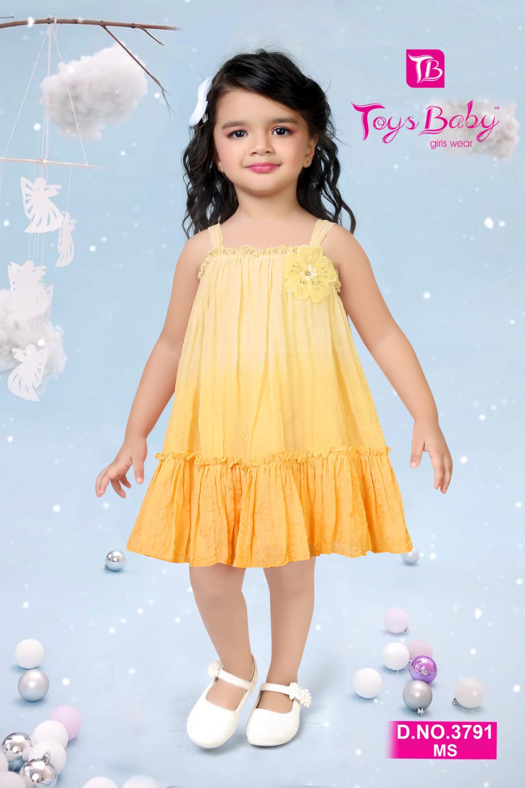 Girls Self Design Ombre Frock
