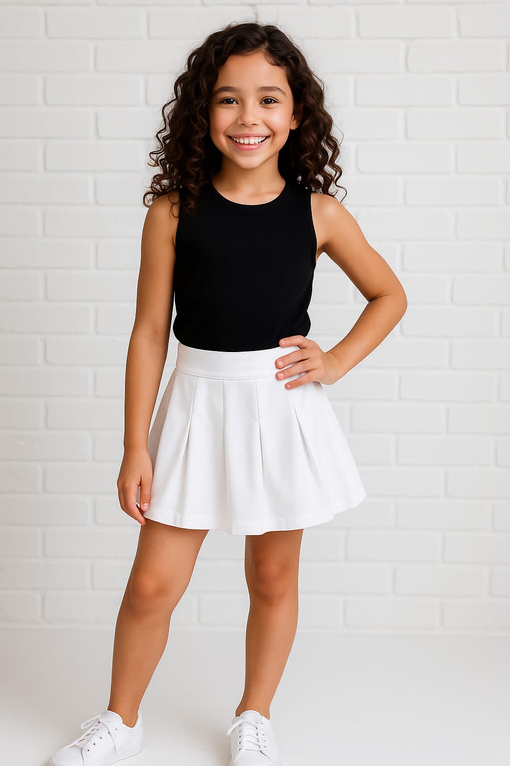 Girls Cotton Hosiery Casual Skirt with Attached Inner (Only Skirt)