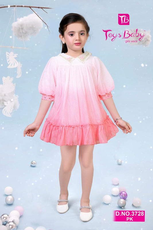 Girls Frill Ombre Checks Frock