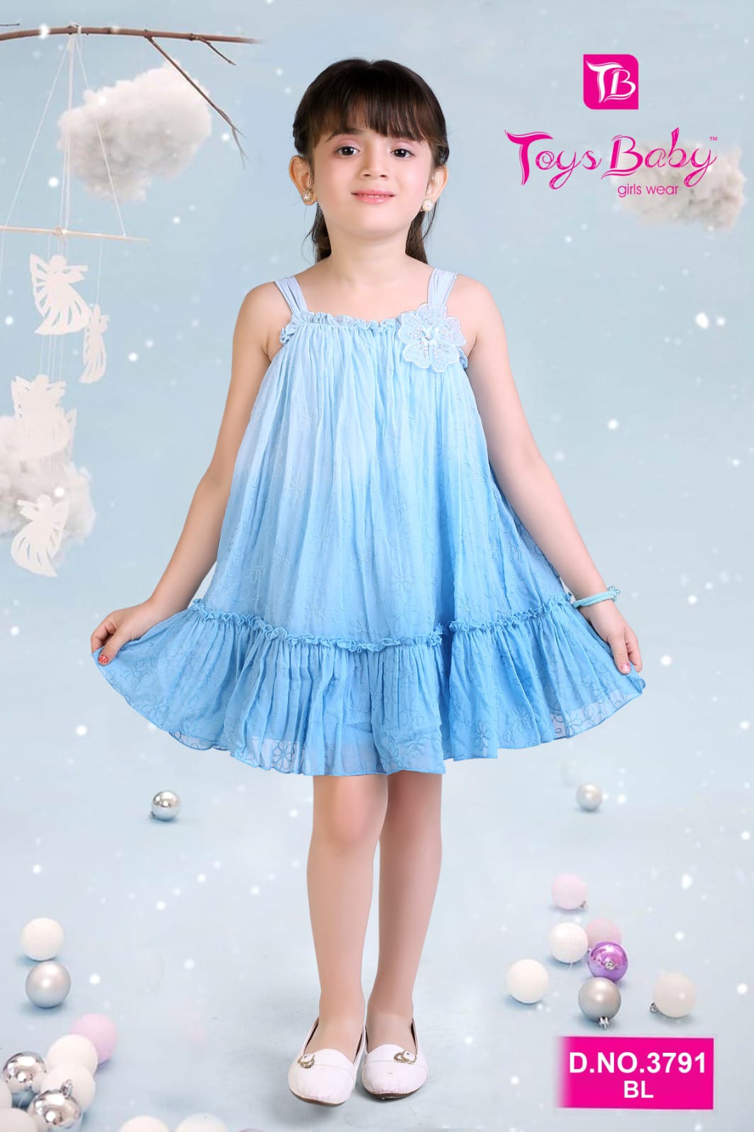 Girls Self Design Ombre Frock