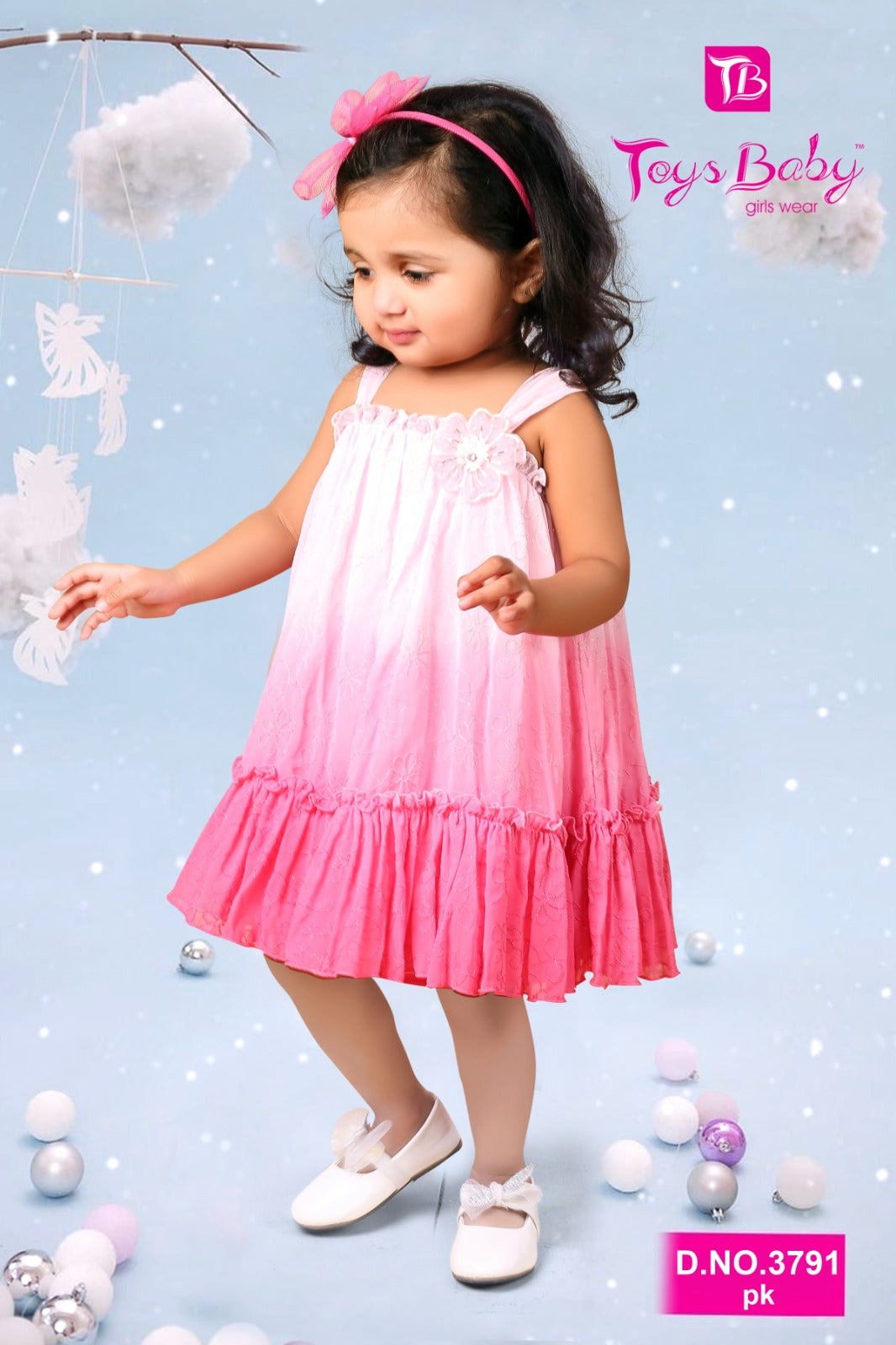 Girls Self Design Ombre Frock