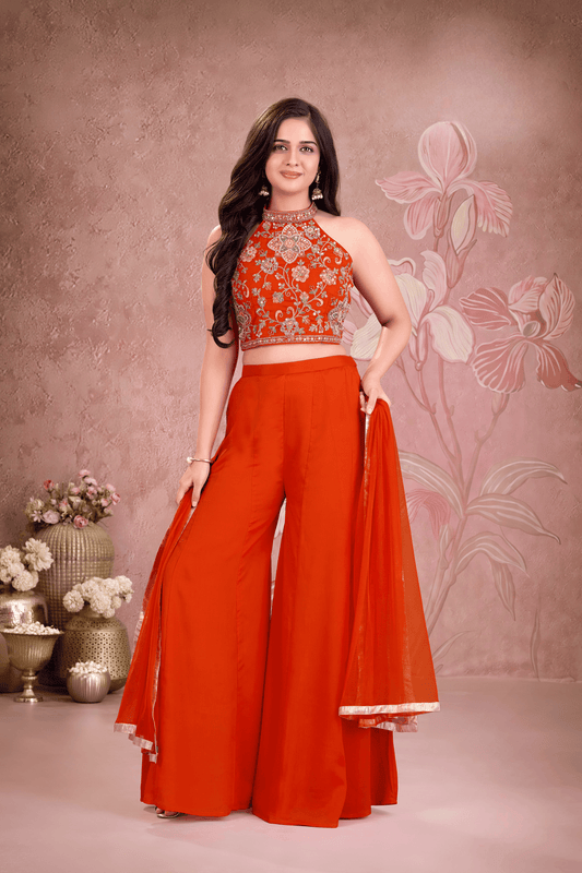 Girls Indo-Western Flared Palazzo Set