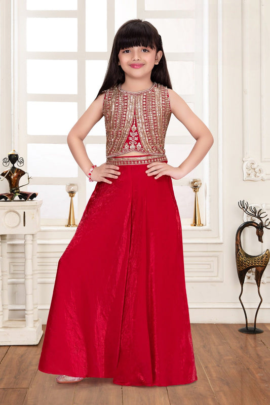 Girls Sequin Embellished Palazzo Set