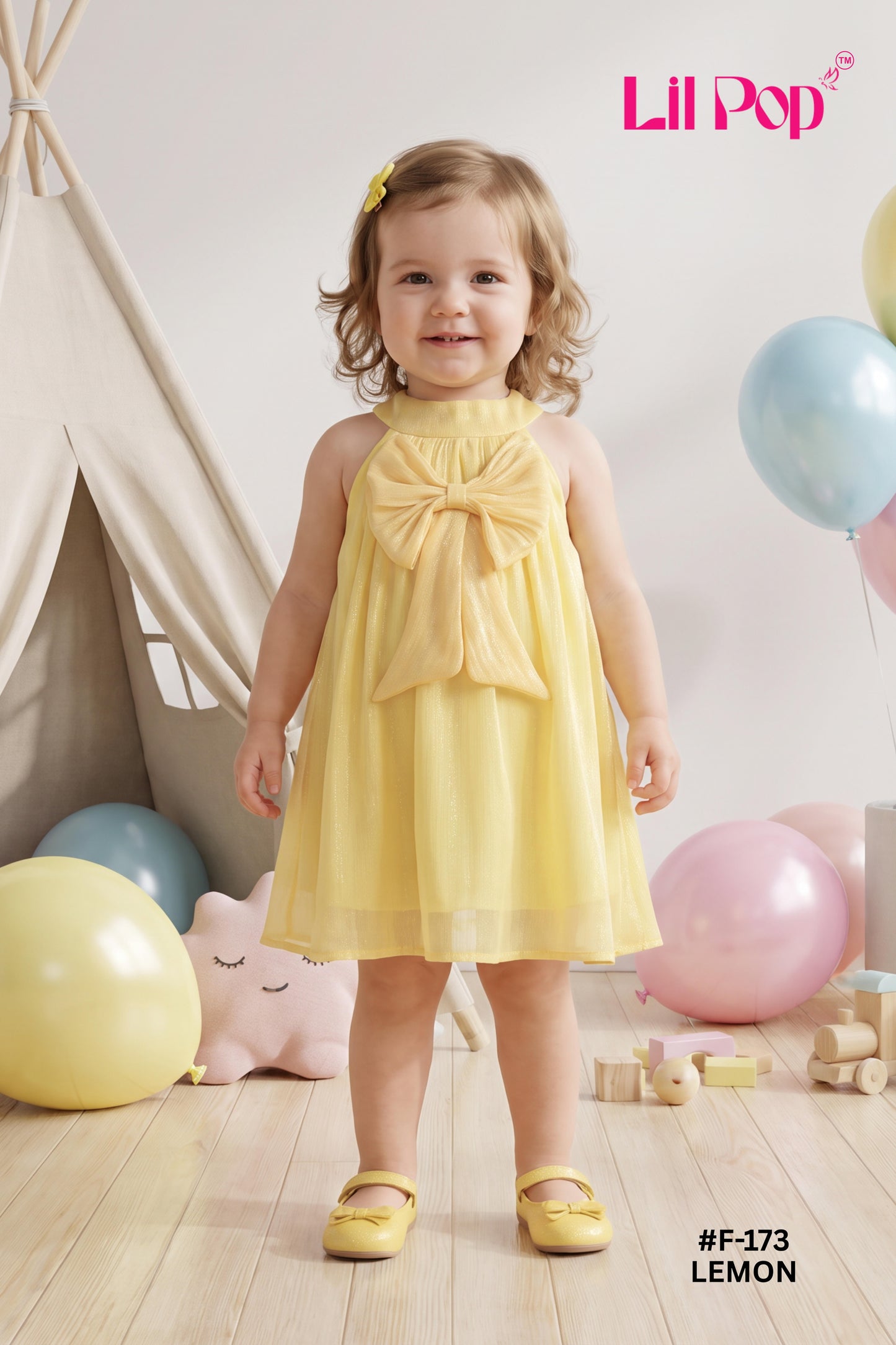 Girls Soft Tissue Bow Design Fancy Frock