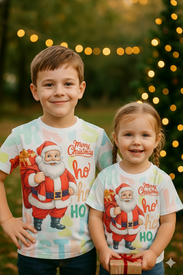 Santa Multi Color Digital Print T-Shirt