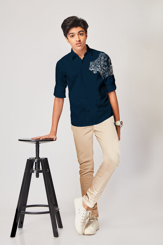 Blazo Boys tiger Print Shirt
