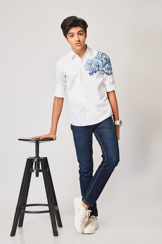 Blazo Boys tiger Print Shirt