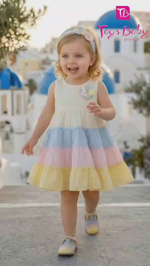 Girls Multi Color Casual Frock