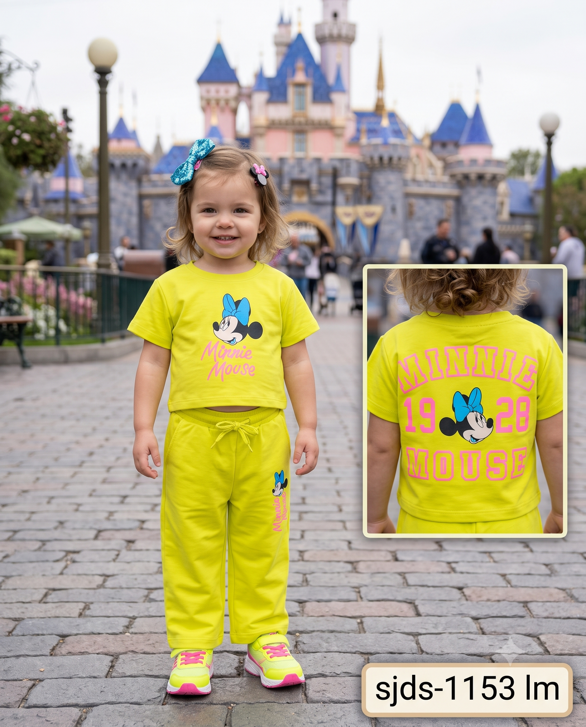 Girls Neon Minnie Mouse Co-ord Set