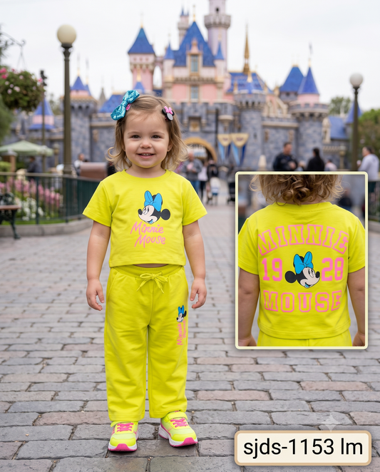 Girls Neon Minnie Mouse Co-ord Set